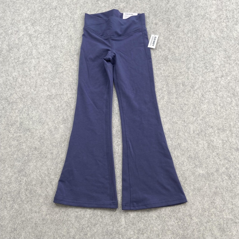 Old Navy Leggings Girls S 6-7 20x21 Blue High-Rise Flare PowerChill Go-Dry NEW
